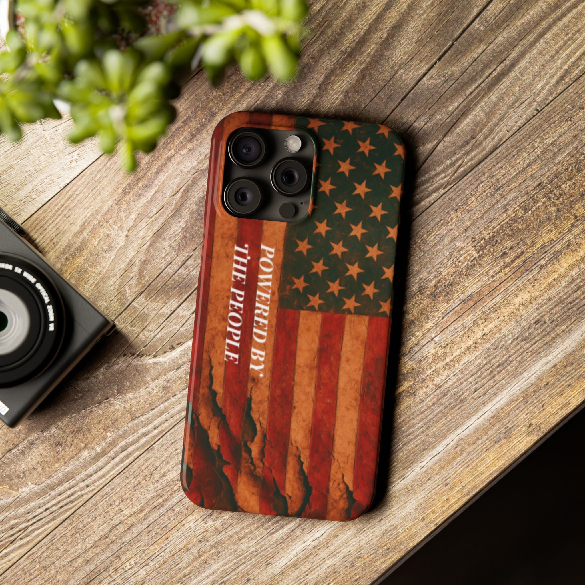 Patriotic 'Powered by the People' phone case