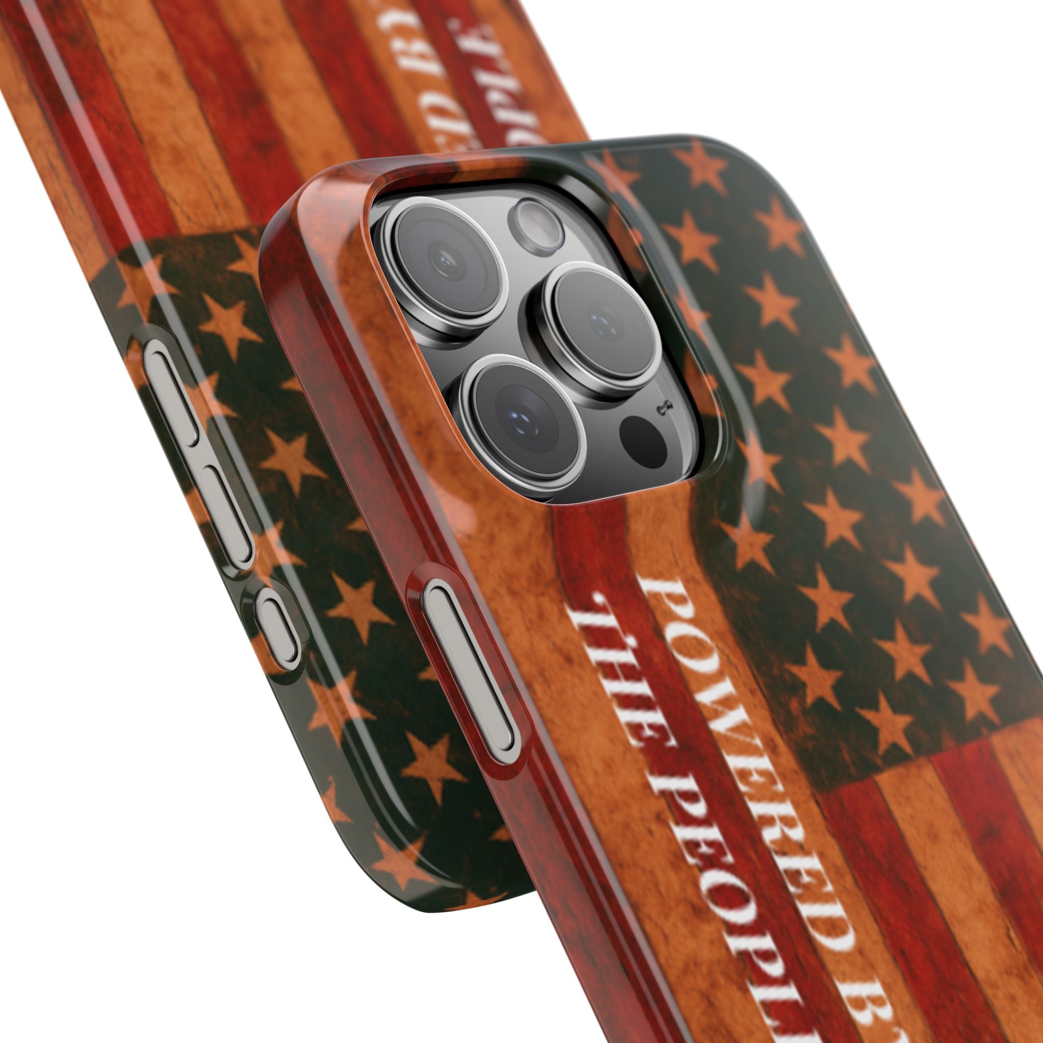 Patriotic 'Powered by the People' phone case
