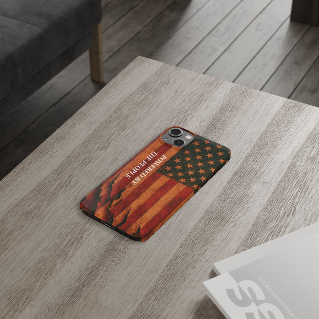 Patriotic 'Powered by the People' phone case
