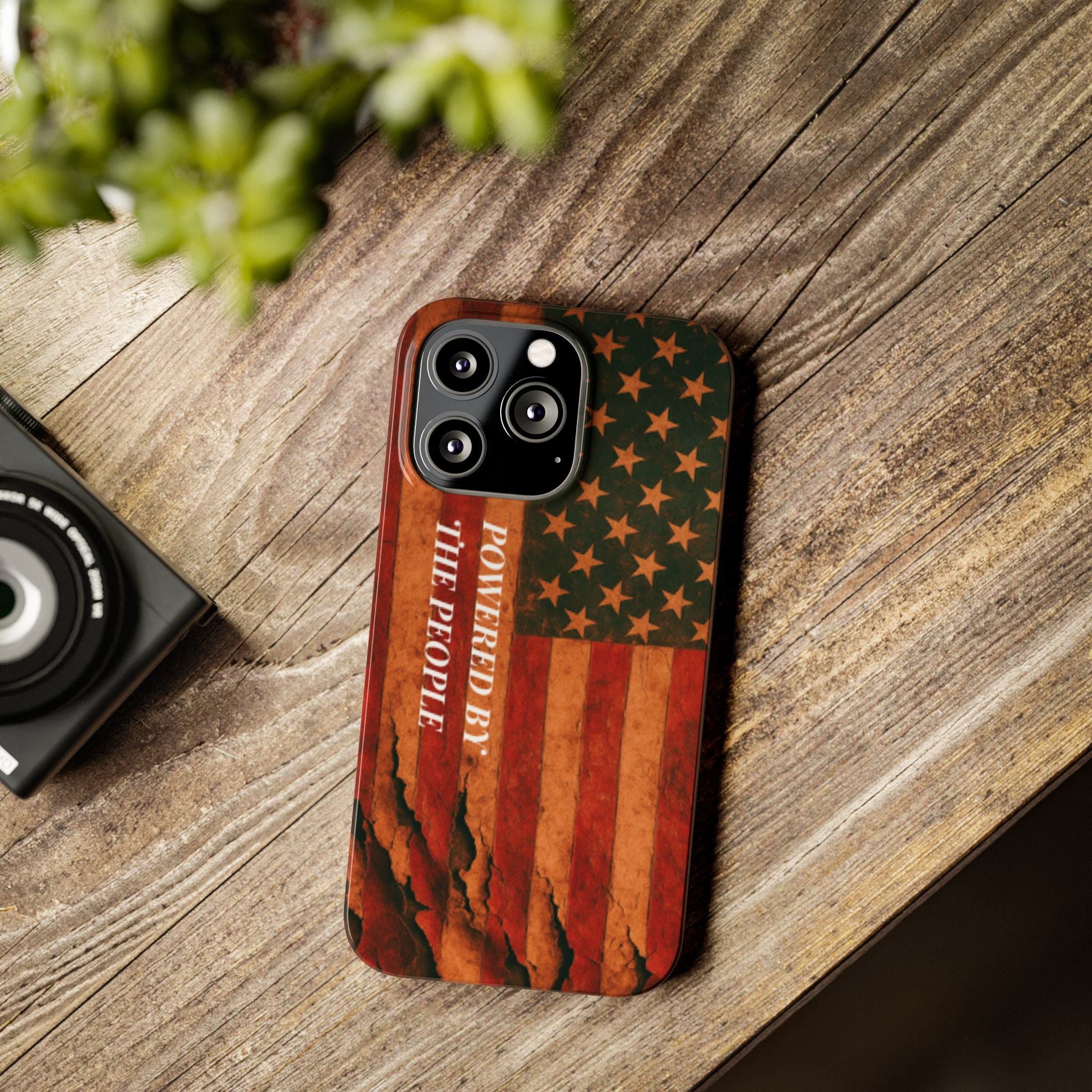 Patriotic 'Powered by the People' phone case