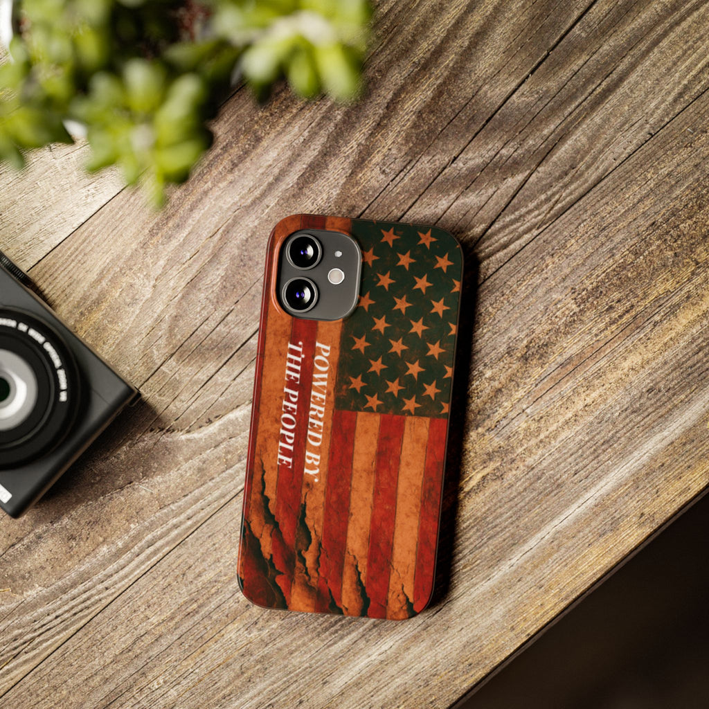 Patriotic 'Powered by the People' phone case