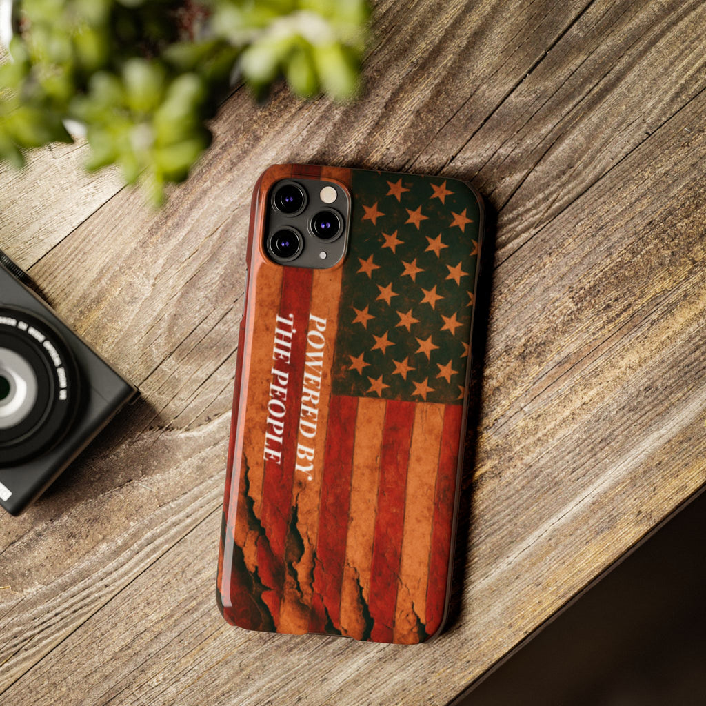 Patriotic 'Powered by the People' phone case