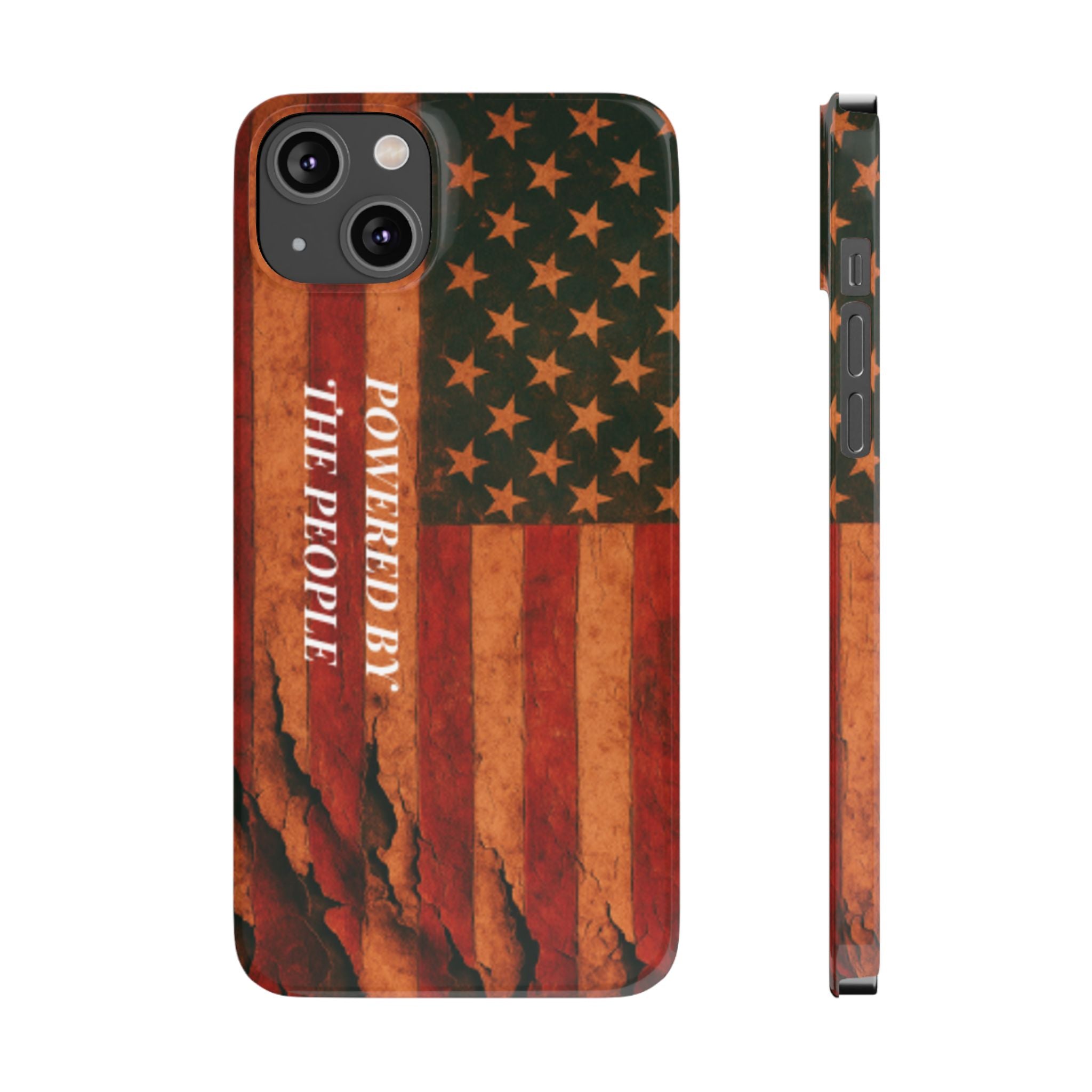 Patriotic 'Powered by the People' phone case