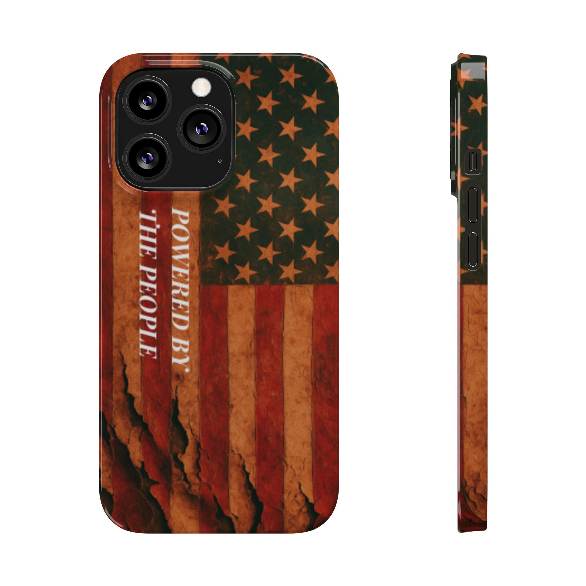 Patriotic 'Powered by the People' phone case