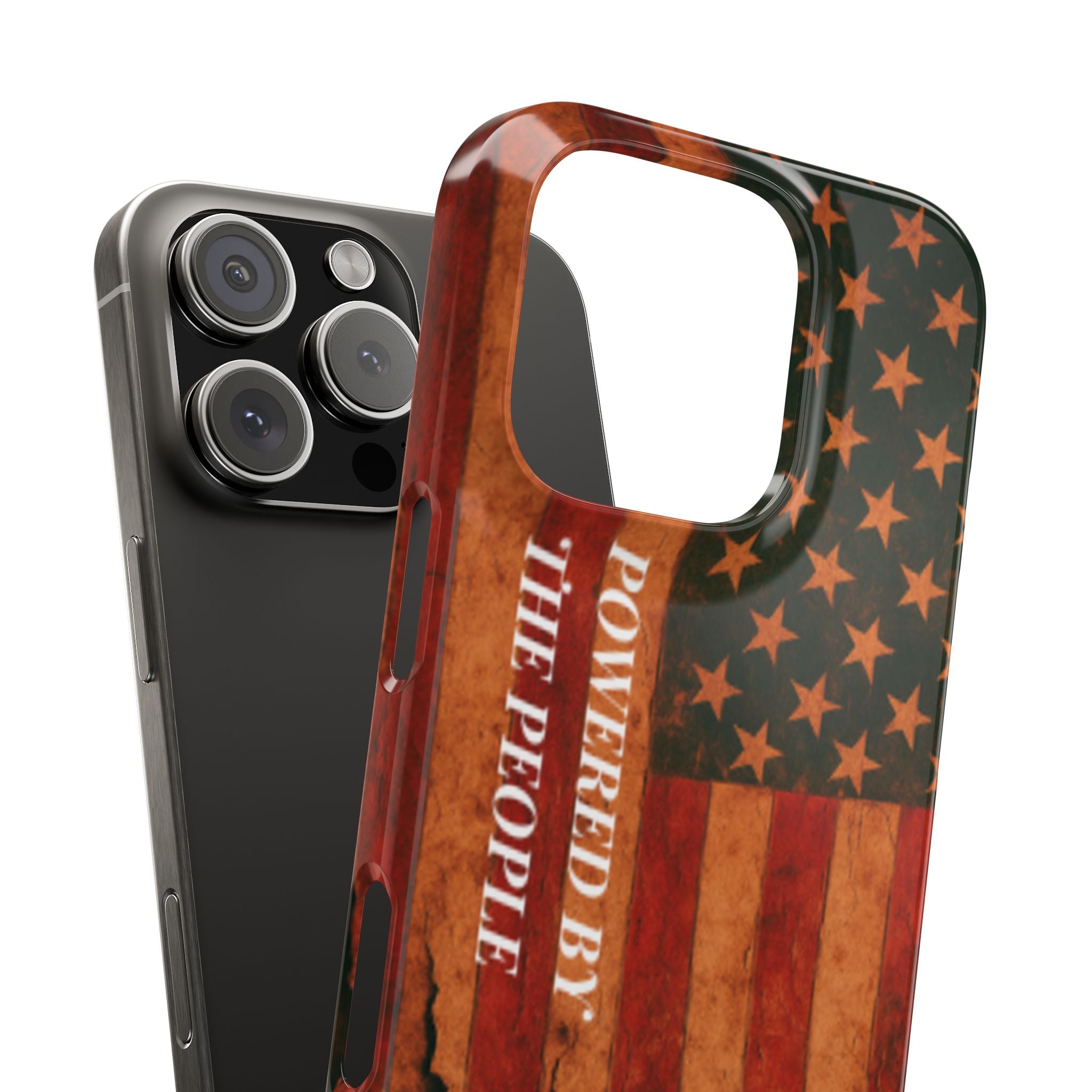 Patriotic 'Powered by the People' phone case