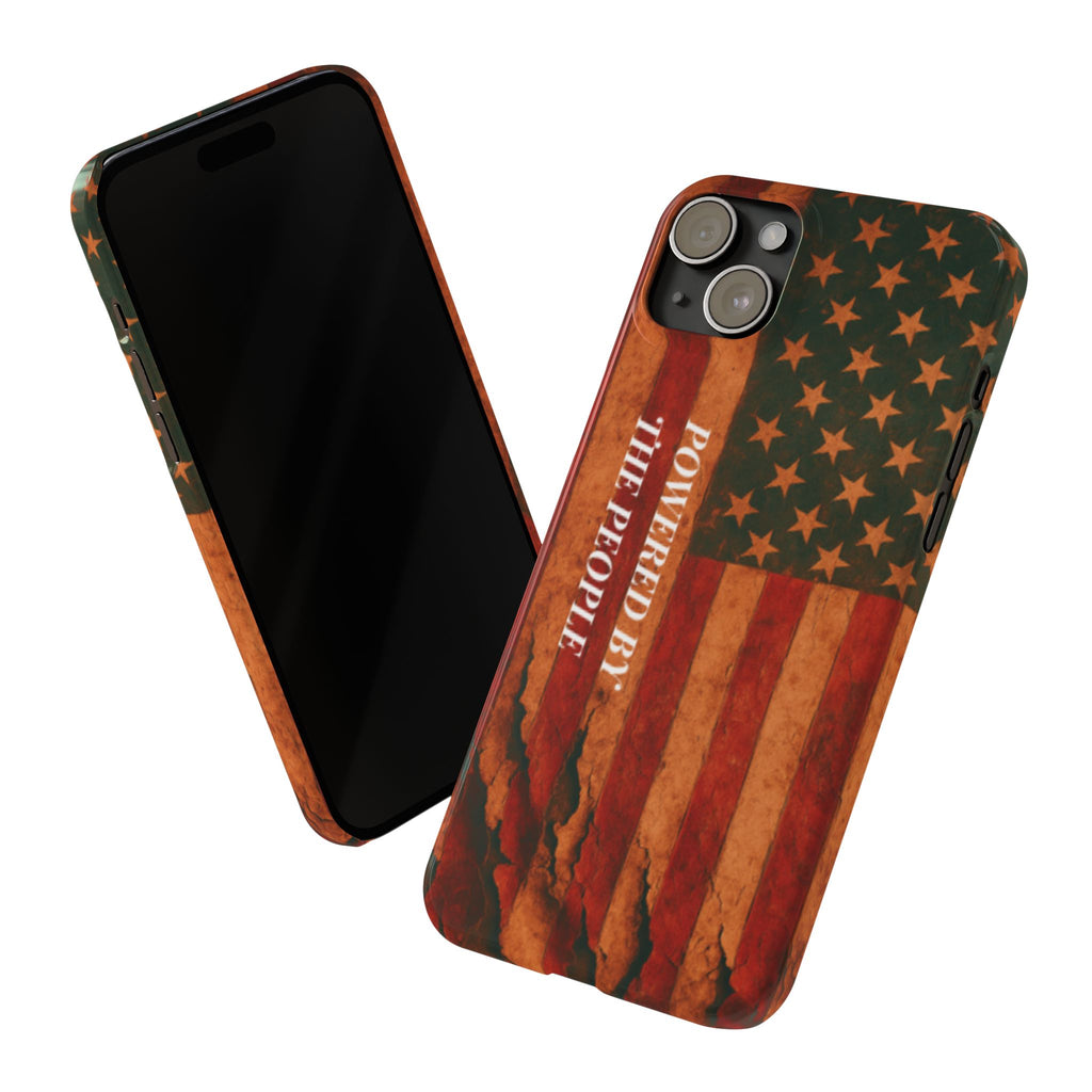 Patriotic 'Powered by the People' phone case