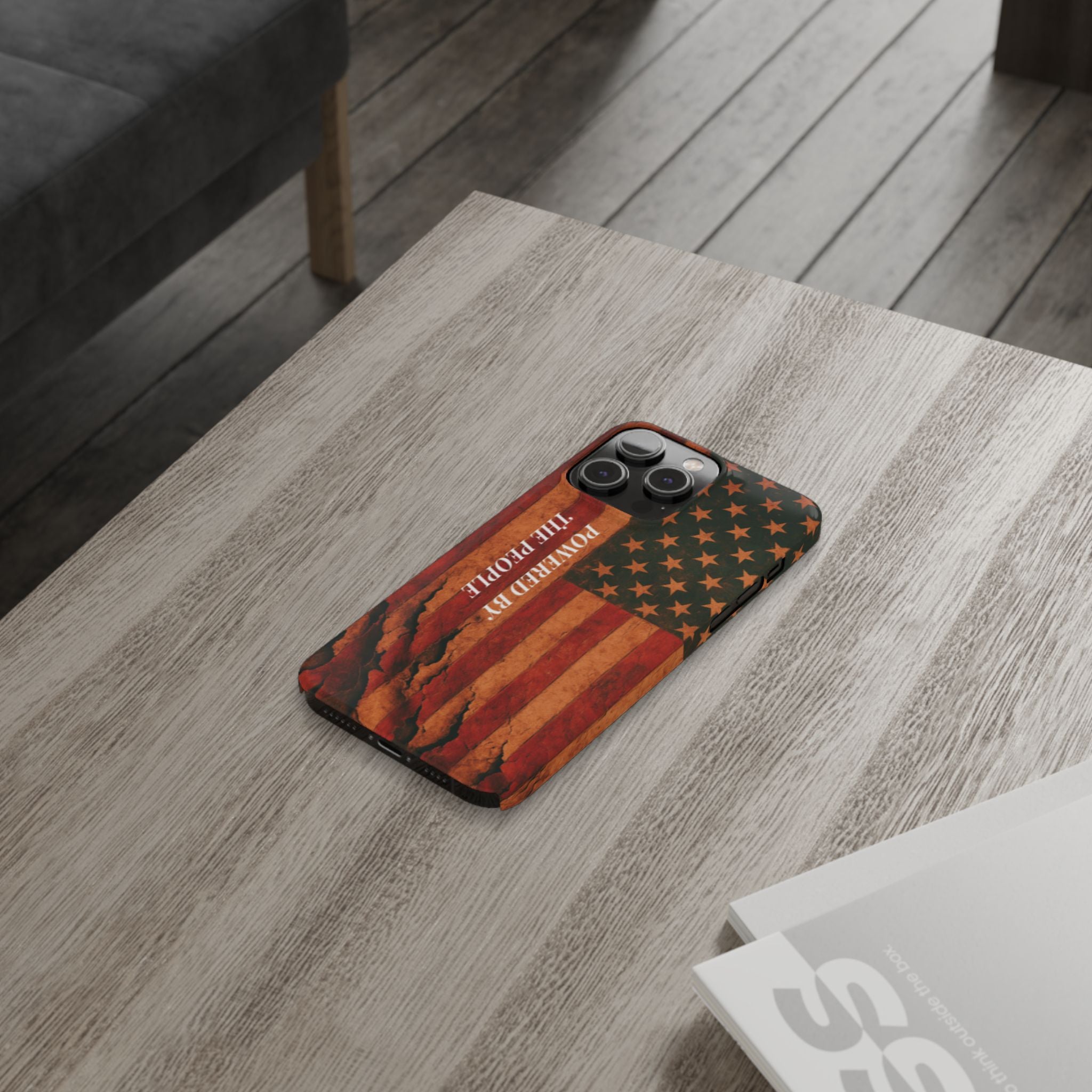 Patriotic 'Powered by the People' phone case