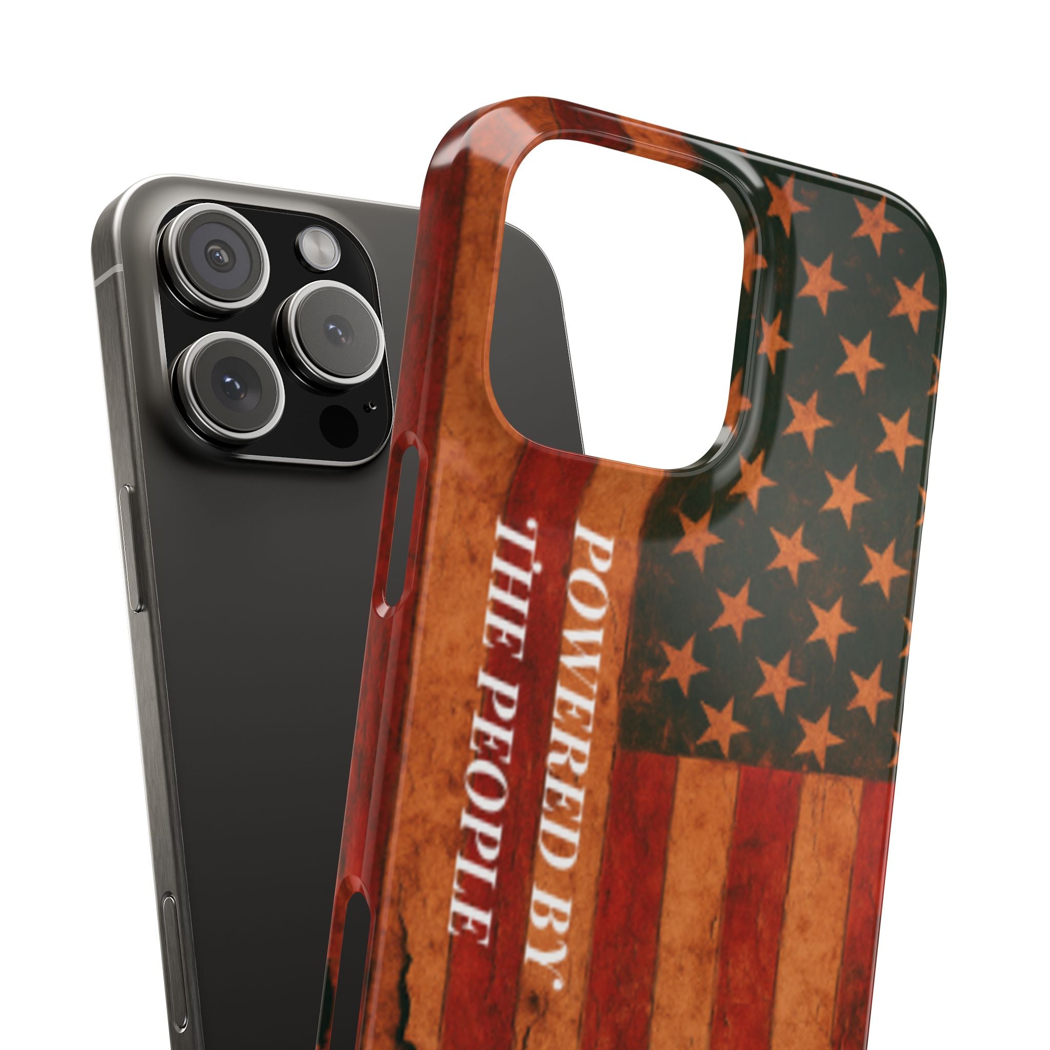 Patriotic 'Powered by the People' phone case