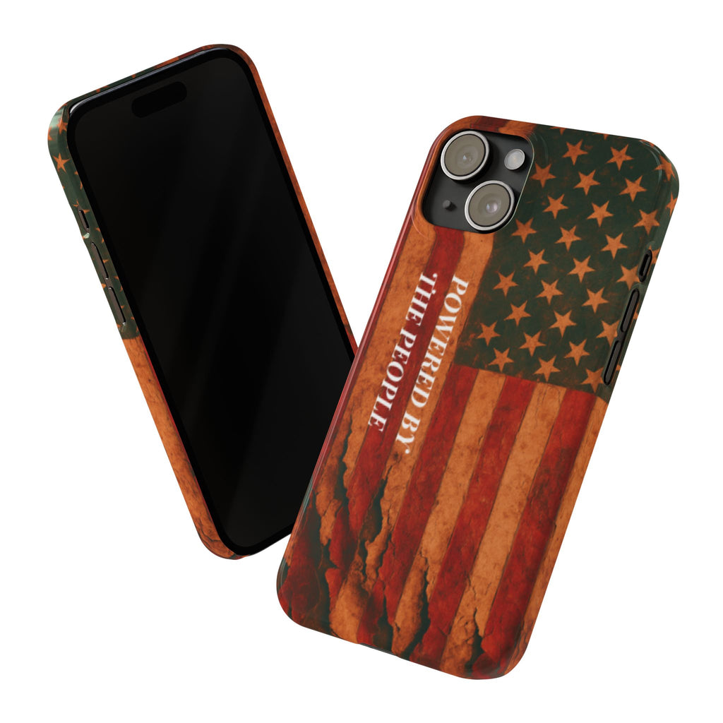 Patriotic 'Powered by the People' phone case