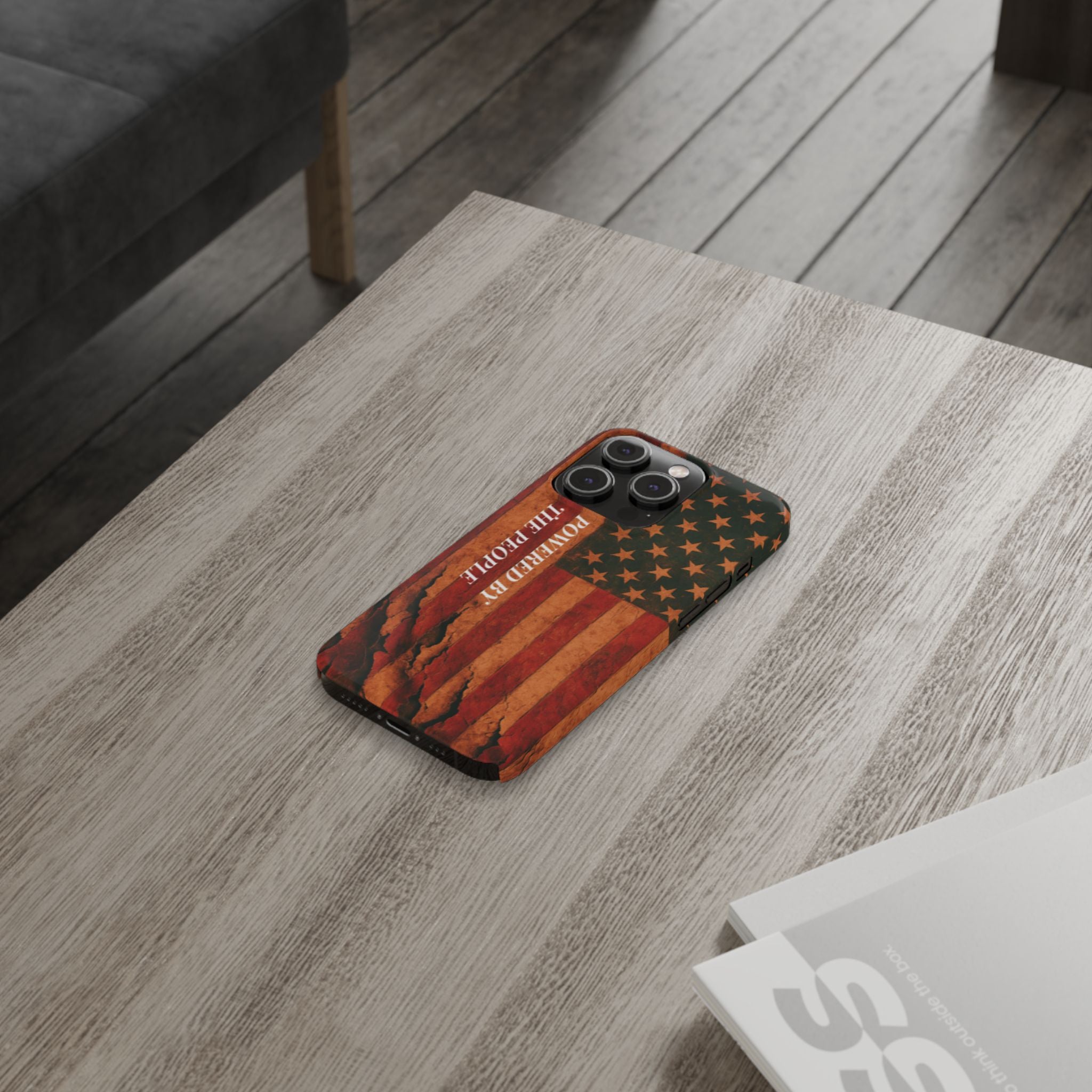 Patriotic 'Powered by the People' phone case