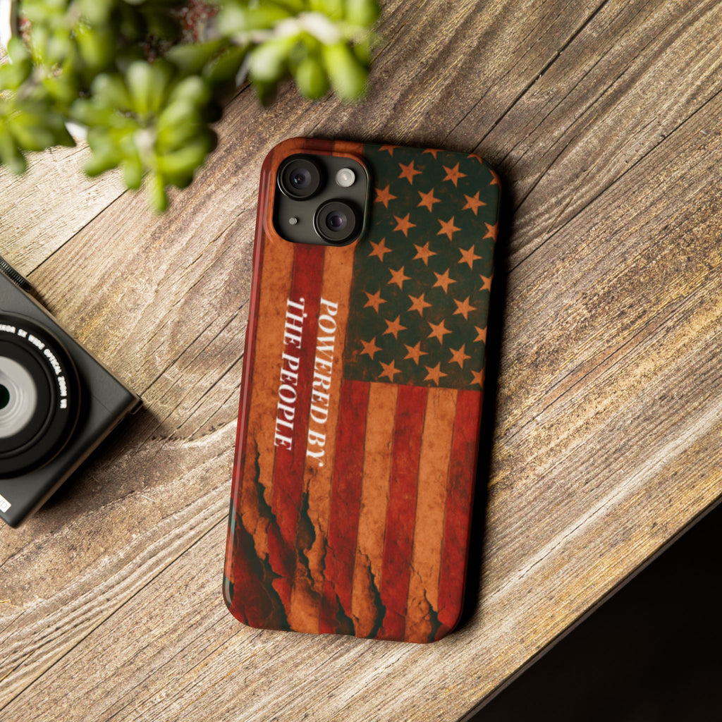 Patriotic 'Powered by the People' phone case