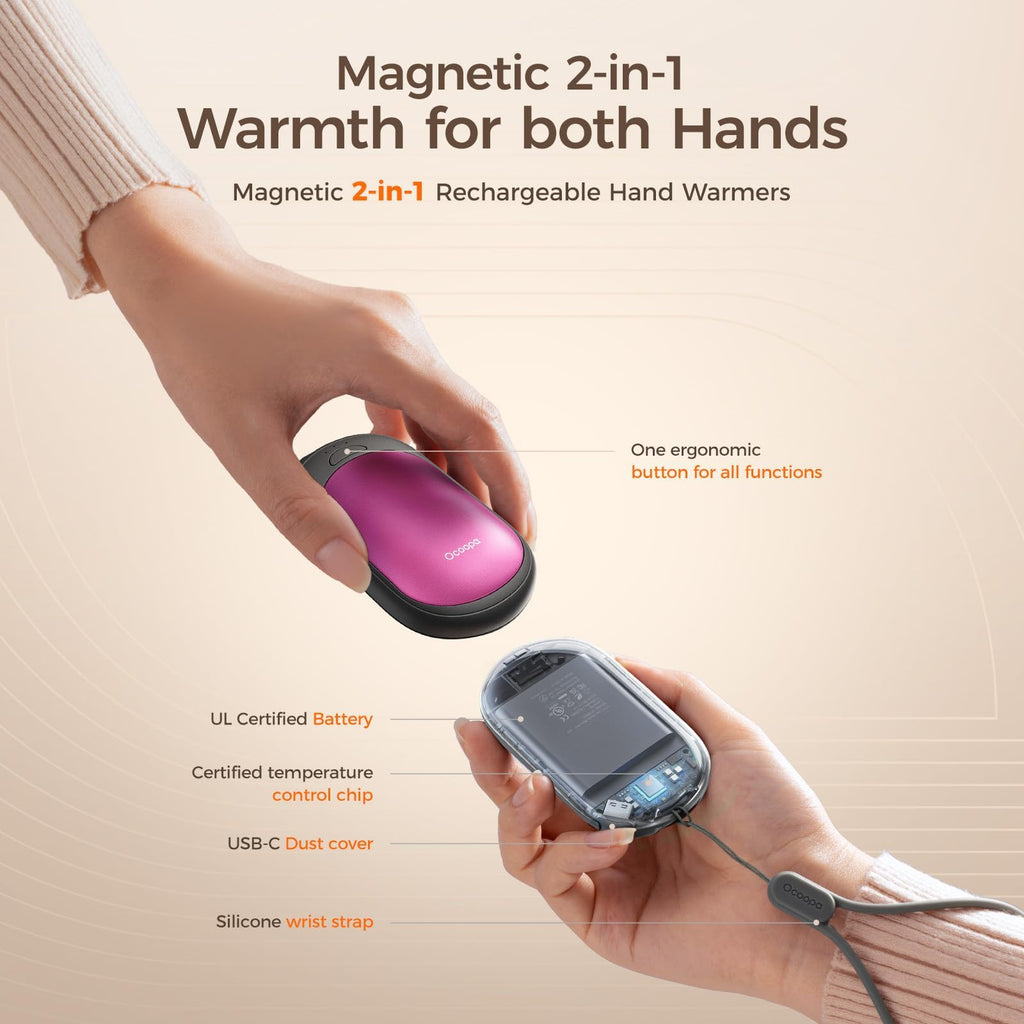 Magnetic Hand Warmers Rechargeable 2 Pack