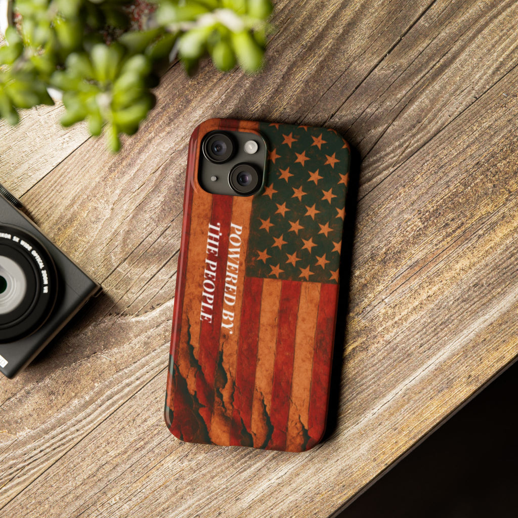 Patriotic 'Powered by the People' phone case