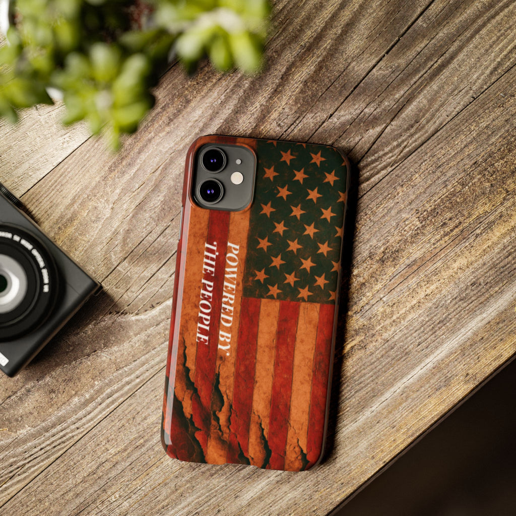Patriotic 'Powered by the People' phone case