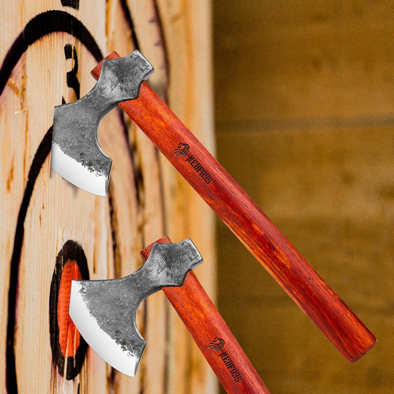 NedFoss 16" Throwing Axe Set, 2 Pack Throwing Axes
