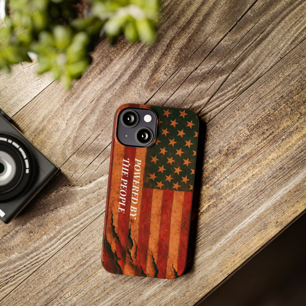 Patriotic 'Powered by the People' phone case