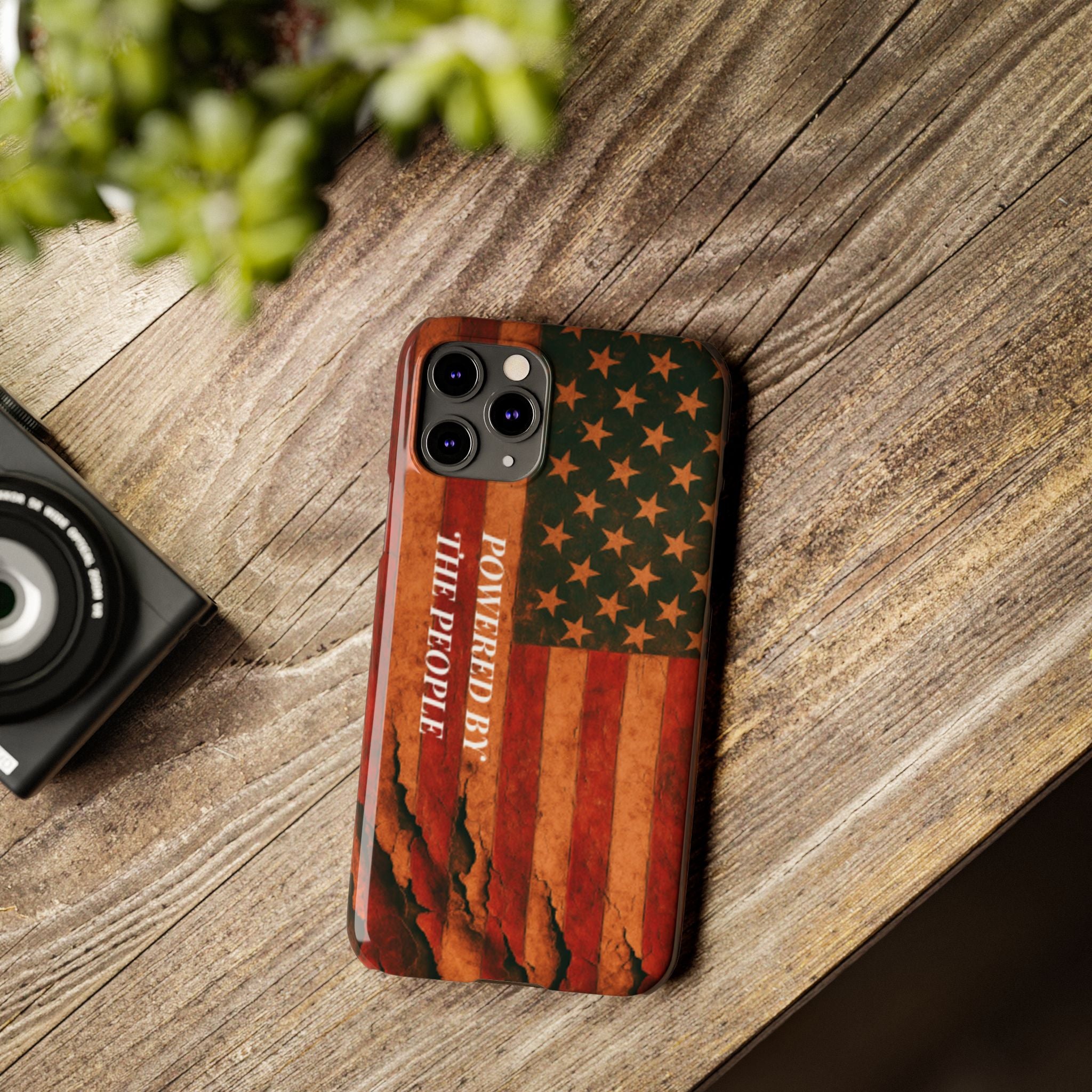 Patriotic 'Powered by the People' phone case