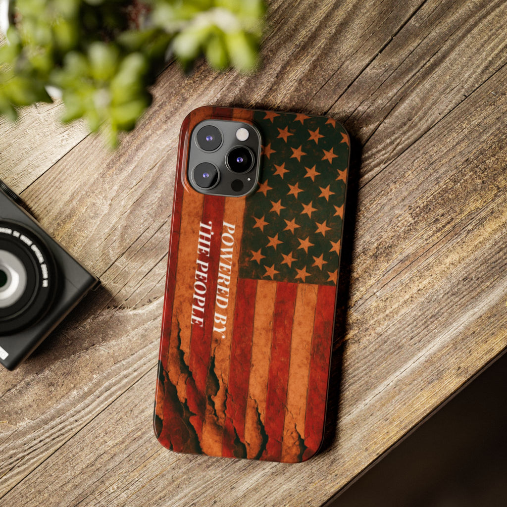 Patriotic 'Powered by the People' phone case