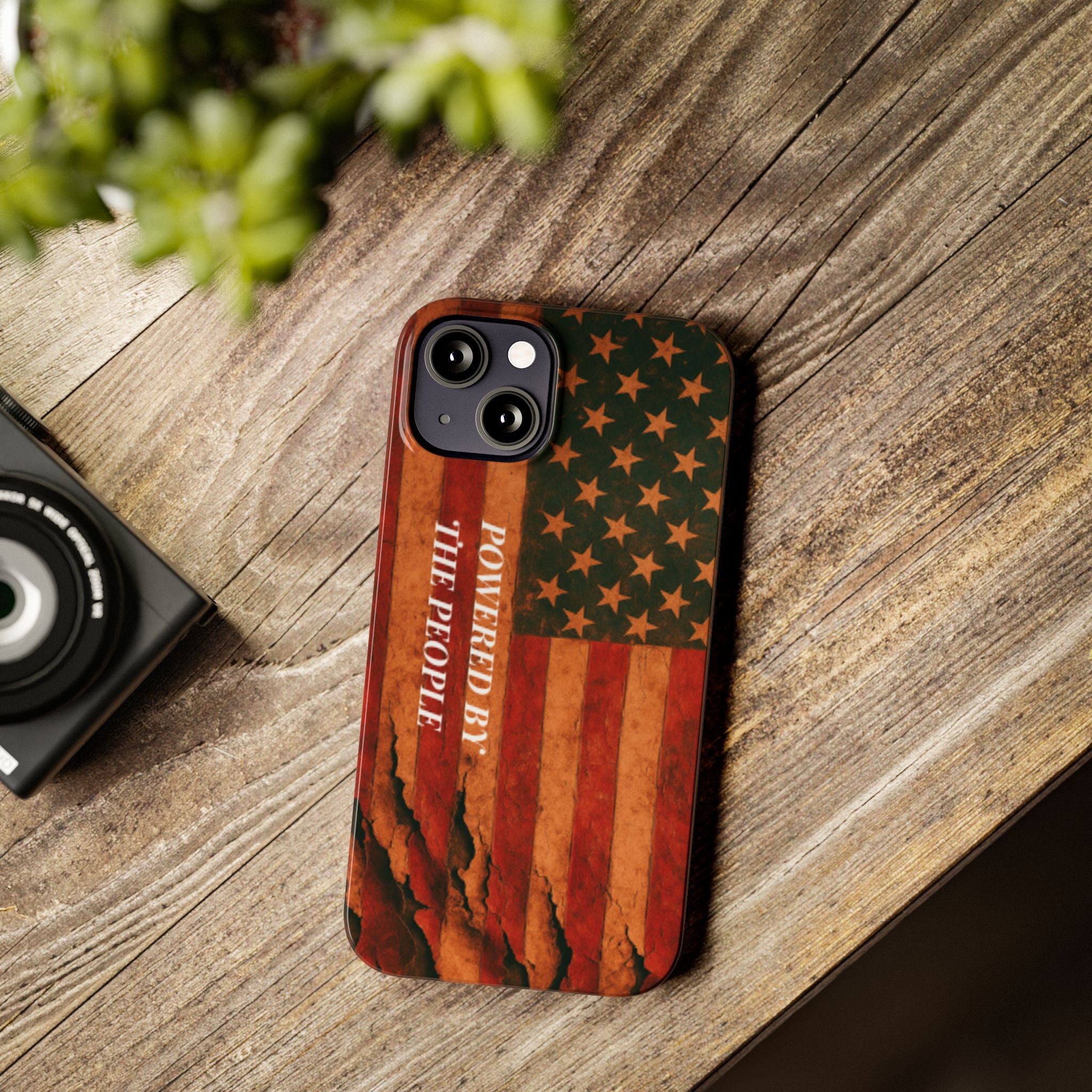Patriotic 'Powered by the People' phone case