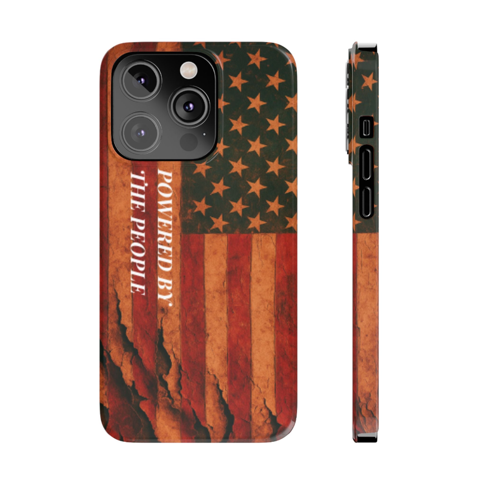 Patriotic 'Powered by the People' phone case