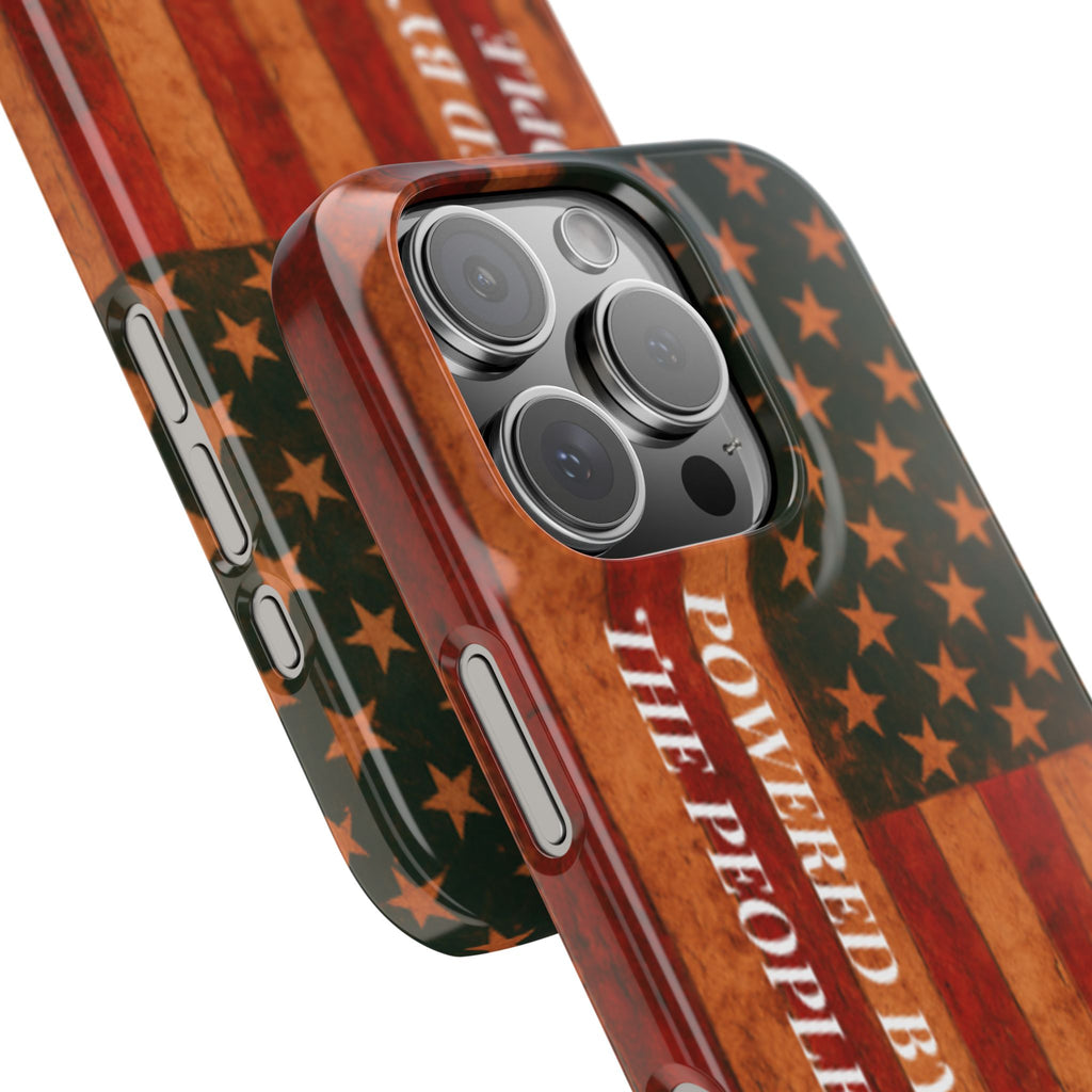 Patriotic 'Powered by the People' phone case